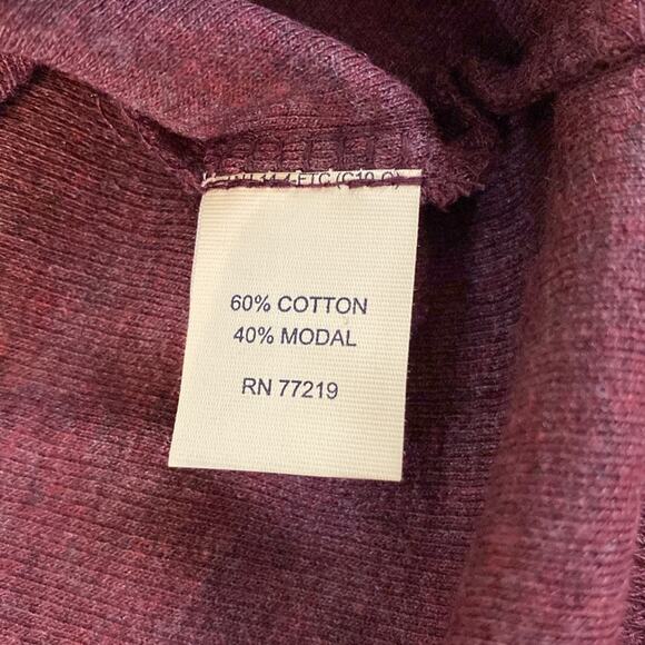 Joseph Abboud Burgundy Cotton/Modal Quarter Zip Size Large - Picture 3 of 6